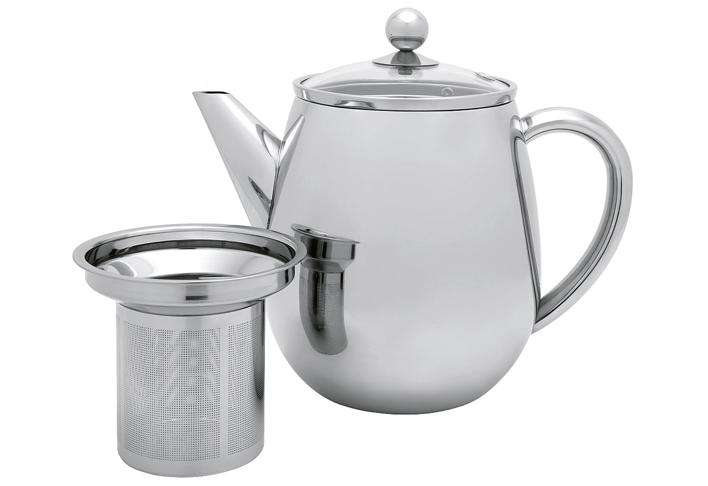 Teekanne Duet Eva 1,1l Edelstahl poliert