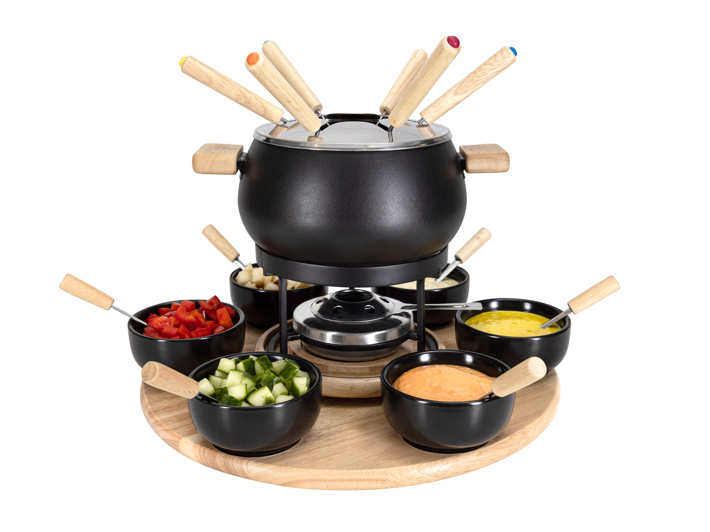 Fondue-Set Mila für Gemüse und Fleisch 21tlg schwarz