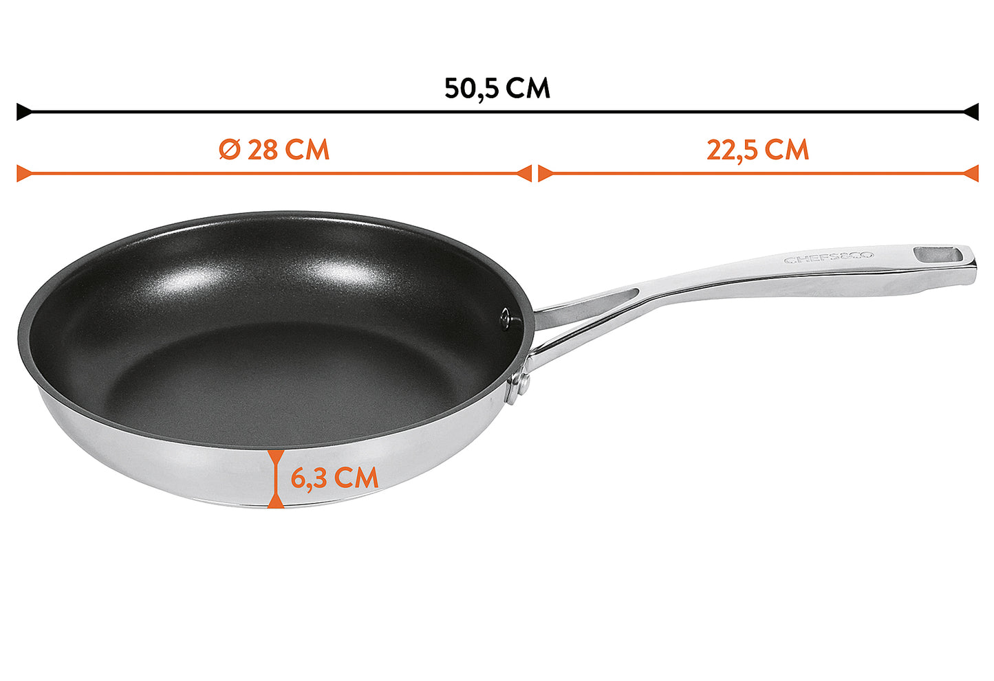 Bratpfanne beschichtet 28cm Profi Gourmet
