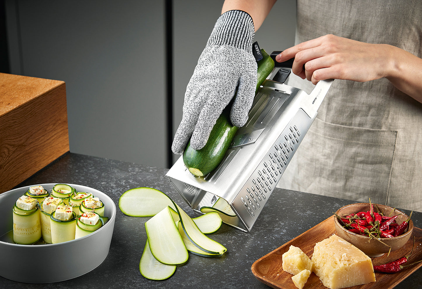 Vierkantreibe V-Cut mit verstellbarem Hobel