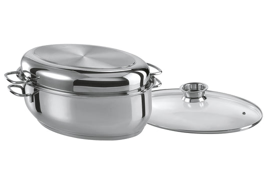 Edelstahlbräter 3 in 1 oval 38cm