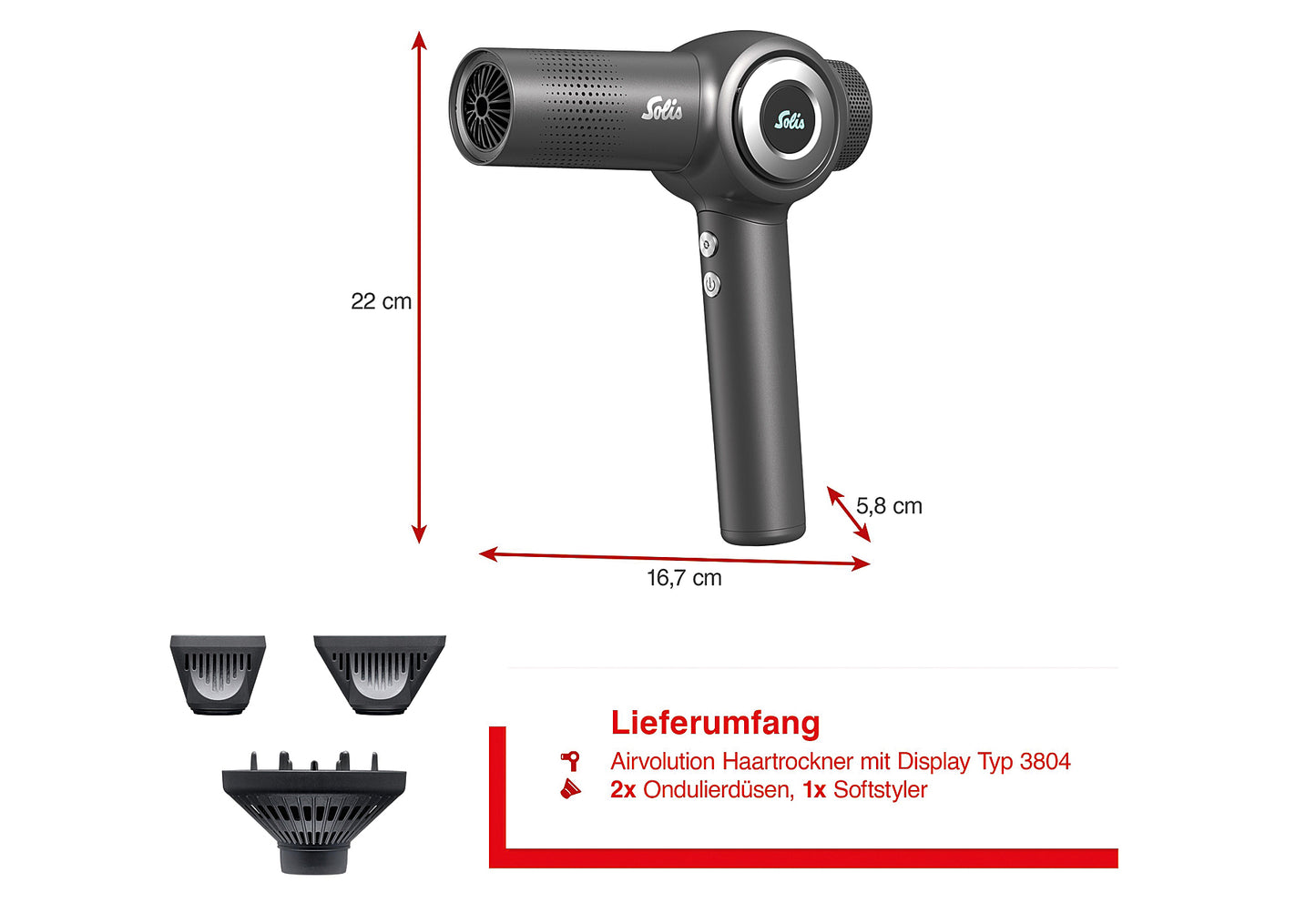 Haartrockner AirVolution  1600W Type 3804  schwarz