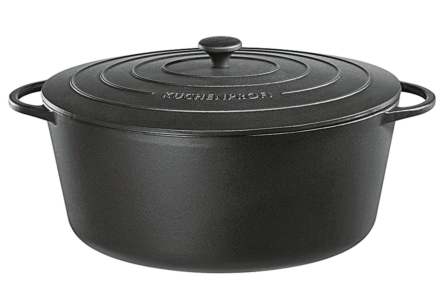 Bratentopf oval Gusseisen mit Deckel 7 l 33x12,9cm schwarz