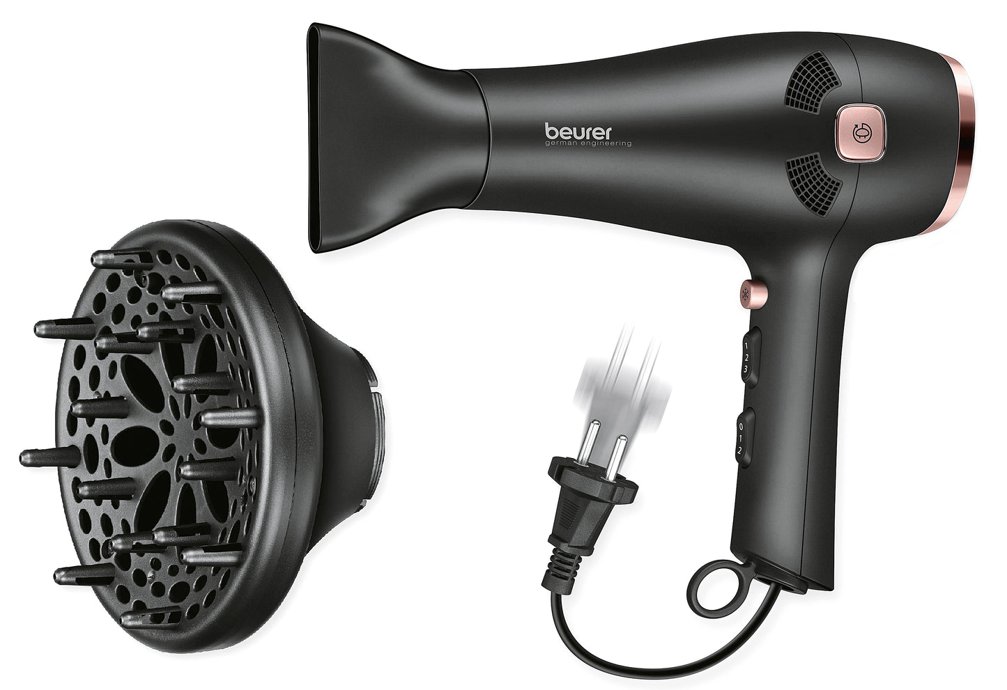 Haartrockner HC55 2000W mit Kabeleinzug schwarz