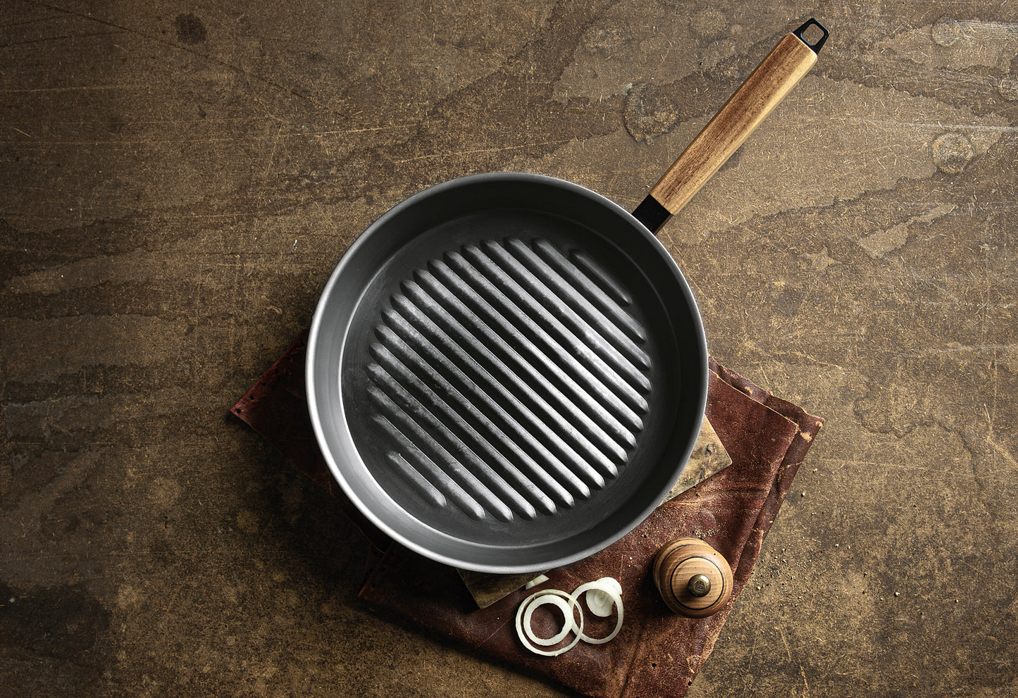 Grillpfanne Nomad Stahl + Akazienholz Ø28cm