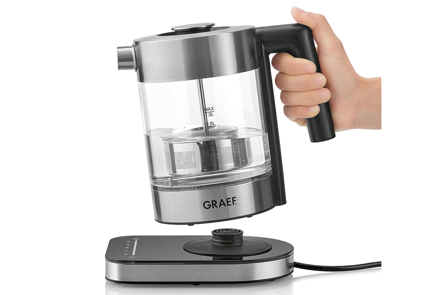 Wasserkocher WK 350 EU 1l 2200Watt mit Teesieb Glas