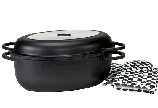 Multibräter Leipzig 8 l 38x27x13,5cm Aluguss inklusive 1 Paar Handschuhe