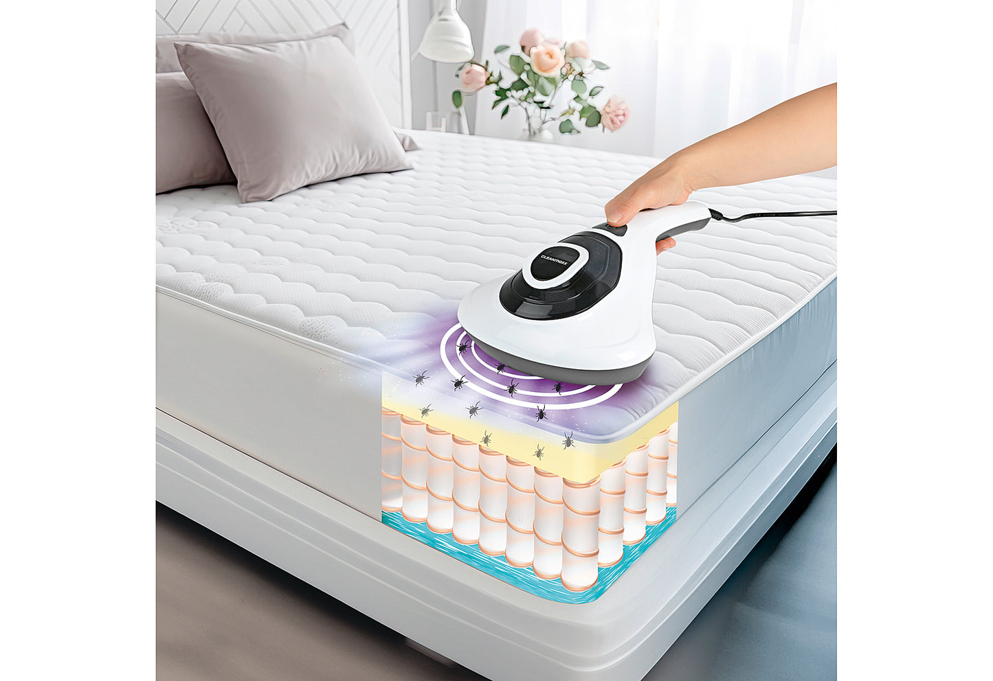 Milben-Handstaubsauger mit UV-C-Licht