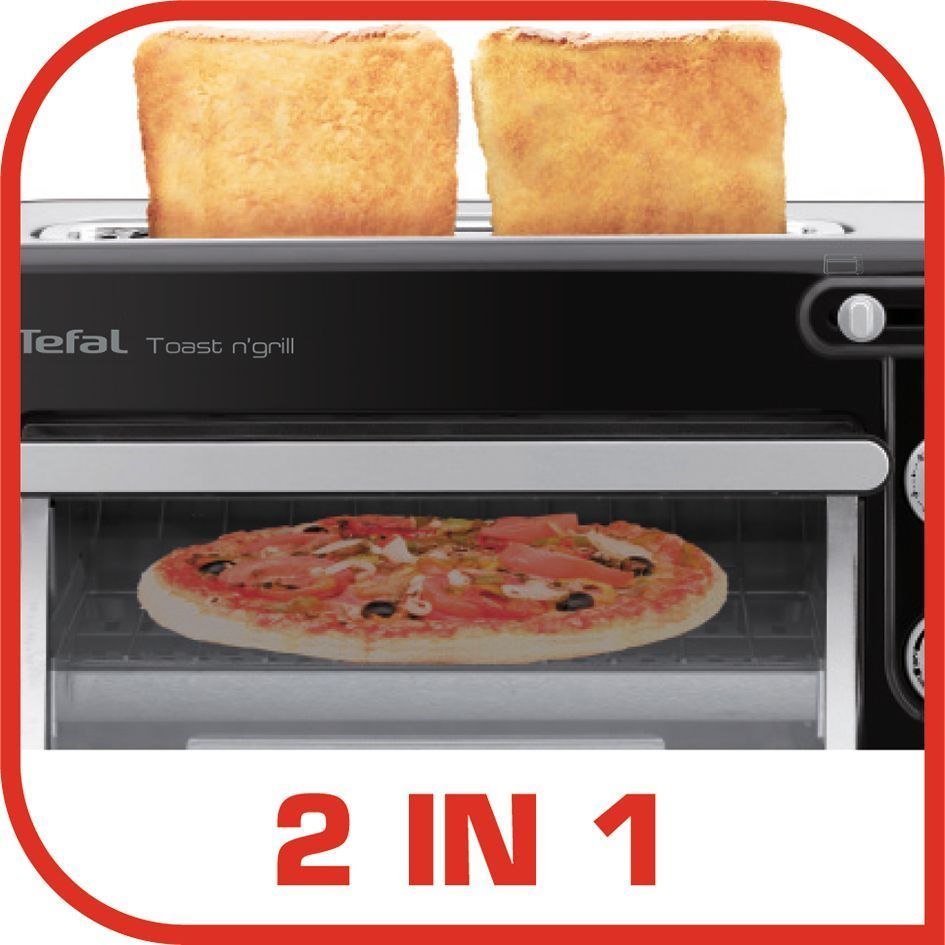 TL6008 2in1 Toaster und Miniofen  1300W schwarz/Alu matt